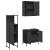Set dulapuri de baie, 3 piese, negru, lemn prelucrat GartenMobel Dekor
