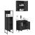 Set dulapuri de baie, 3 piese, negru, lemn prelucrat GartenMobel Dekor