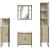 Set dulapuri de baie, 4 piese, stejar sonoma, lemn prelucrat GartenMobel Dekor