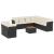 Set canapele de grădină cu perne, 11 piese, negru, poliratan GartenMobel Dekor