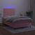 Pat cu arcuri, saltea și LED, roz, 120x190 cm, catifea GartenMobel Dekor