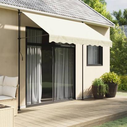 Copertină retractabilă, crem, 250x150 cm, țesătură și oțel GartenMobel Dekor