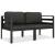 Set mobilier de grădină cu perne, 2 piese, antracit, aluminiu GartenMobel Dekor