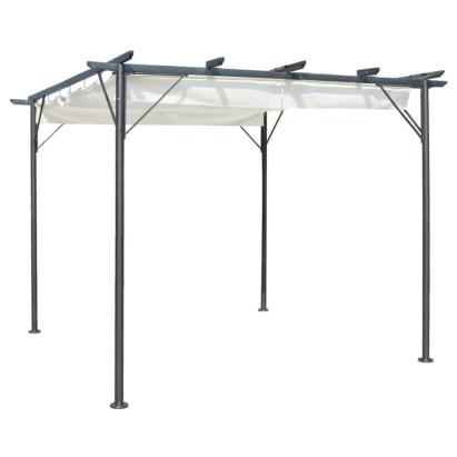 Pergolă cu acoperiș retractabil, alb crem, 3 x 3 m, oțel GartenMobel Dekor