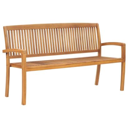 Bancă grădină stivuibilă, 3 locuri, 159 cm, lemn masiv de tec GartenMobel Dekor