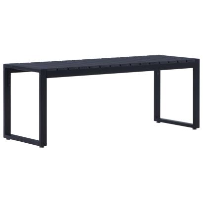 Bancă de grădină, negru, 120,5 cm, placă PS GartenMobel Dekor