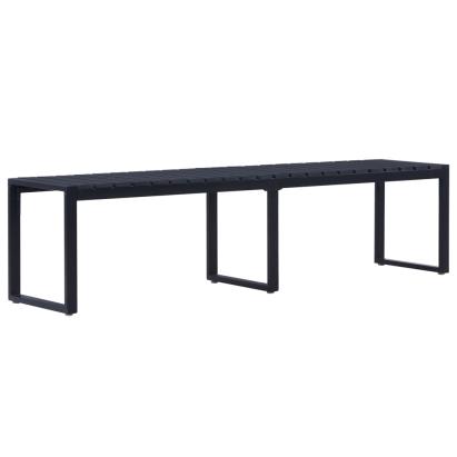 Bancă de grădină, negru, 180 cm, placă PS GartenMobel Dekor