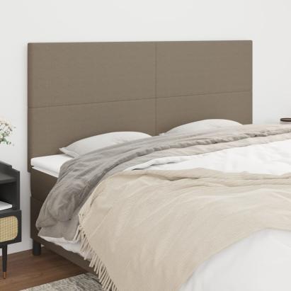 Tăblii de pat, 4 buc, gri taupe, 100x5x78/88 cm, textil GartenMobel Dekor