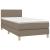 Pat box spring cu saltea, gri taupe, 90x200 cm, textil GartenMobel Dekor