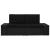 Canapea modulară cu 2 locuri, negru, poliratan GartenMobel Dekor