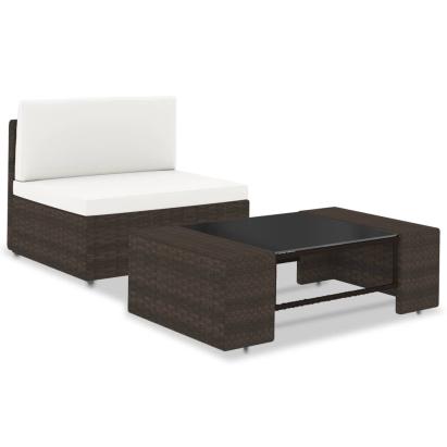 Set mobilier de grădină, 2 piese, maro, poliratan GartenMobel Dekor
