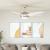 Ventilator tavan decorativ cu iluminare, 128 cm, alb GartenMobel Dekor