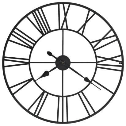 Ceas de perete vintage, cu cuarț, lemn și metal, XXL, 80 cm GartenMobel Dekor