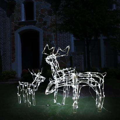 Instalație de lumini de Crăciun cu reni, 3 piese, 229 LED-uri GartenMobel Dekor