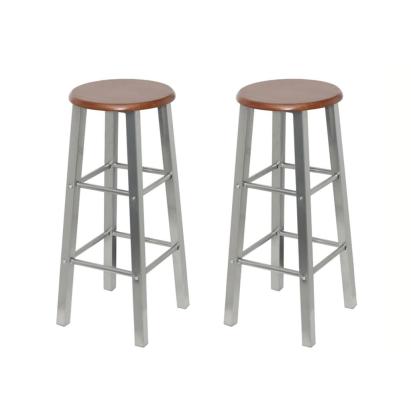 Scaune de bar, 2 buc., metal, șezut din MDF  GartenMobel Dekor