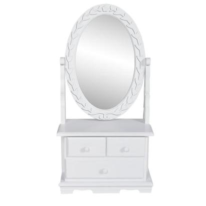 Masă de machiaj cu oglindă oscilantă ovală, MDF  GartenMobel Dekor