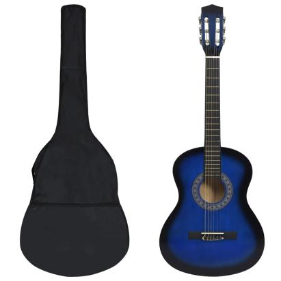 Set de chitară clasică copii, 8 piese, albastru, 3/4 36"       GartenMobel Dekor