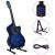 Set chitară acustică cu egalizator, 12 piese 6 corzi, albastru    GartenMobel Dekor