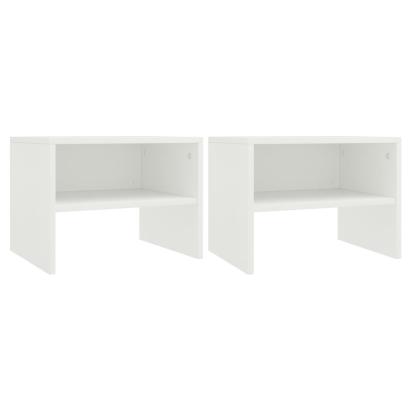 Noptiere, 2 buc., alb, 40 x 30 x 30 cm, PAL    GartenMobel Dekor