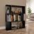 Bibliotecă/Separator cameră, negru, 80x24x96 cm, PAL   GartenMobel Dekor
