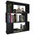 Bibliotecă/Separator cameră, negru, 80x24x96 cm, PAL   GartenMobel Dekor