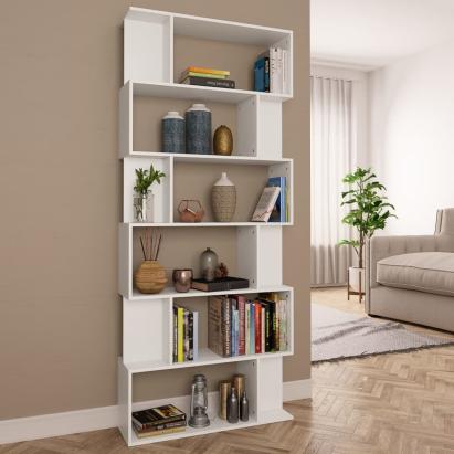 Bibliotecă/Separator cameră, alb, 80x24x192 cm, PAL  GartenMobel Dekor