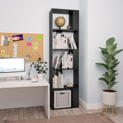 Bibliotecă/Separator cameră, negru, 45x24x159 cm, PAL   GartenMobel Dekor