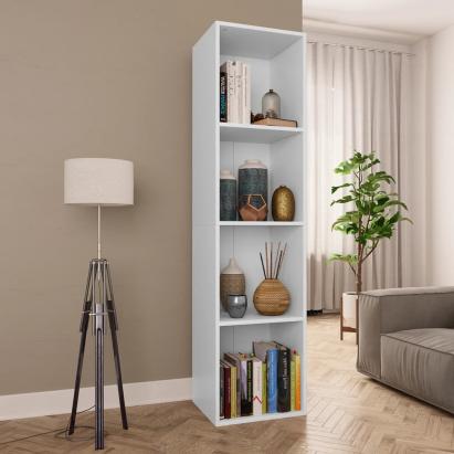 Bibliotecă/Comodă TV, alb, 36 x 30 x 143 cm, PAL    GartenMobel Dekor