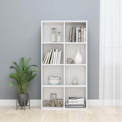 Bibliotecă/Servantă, alb extralucios, 66x30x130 cm, PAL    GartenMobel Dekor