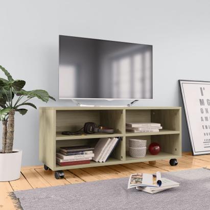 Comodă TV cu rotile, stejar Sonoma, 90x35x35, PAL    GartenMobel Dekor