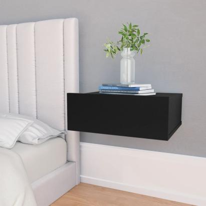 Noptiere suspendate, 2 buc., negru, 40x30x15 cm, PAL      GartenMobel Dekor