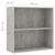 Bibliotecă cu 2 rafturi, gri beton, 80 x 30 x 76,5 cm, PAL GartenMobel Dekor