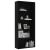 Bibliotecă cu 5 rafturi, negru, 80 x 30 x 189 cm, PAL GartenMobel Dekor