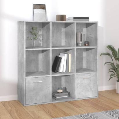 Bibliotecă, gri beton, 98x30x98 cm, lemn compozit GartenMobel Dekor