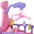Pat de jucărie păpuși pentru camera de joacă a copiilor, roz + violet GartenMobel Dekor