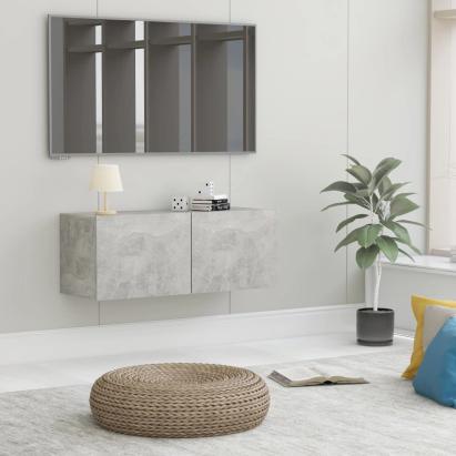 Comodă TV, gri beton, 80 x 30 x 30 cm, PAL GartenMobel Dekor