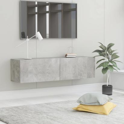 Comodă TV, gri beton, 120 x 30 x 30 cm, PAL  GartenMobel Dekor