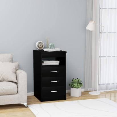 Dulap cu sertare, negru, 40x50x76 cm, lemn compozit GartenMobel Dekor