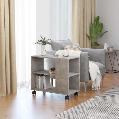 Masă laterală, gri beton, 70x35x55 cm, lemn compozit GartenMobel Dekor