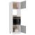 Dulap de cuptor cu microunde, gri beton, 60 x 57 x 207 cm, PAL GartenMobel Dekor