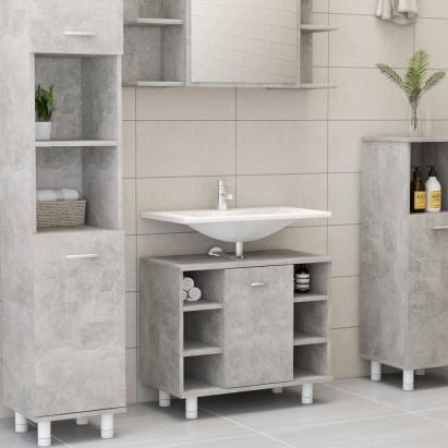 Dulap de baie, gri beton, 60 x 32 x 53,5 cm, PAL GartenMobel Dekor