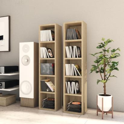 Dulapuri CD-uri, 2 buc., stejar Sonoma, 21x16x93,5 cm, PAL GartenMobel Dekor