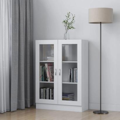 Dulap cu vitrină, alb, 82,5 x 30,5 x 115 cm, PAL GartenMobel Dekor