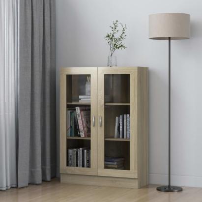Dulap cu vitrină, stejar Sonoma, 82,5 x 30,5 x 115 cm, PAL GartenMobel Dekor