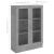 Dulap cu vitrină, gri beton, 82,5 x 30,5 x 115 cm, PAL GartenMobel Dekor
