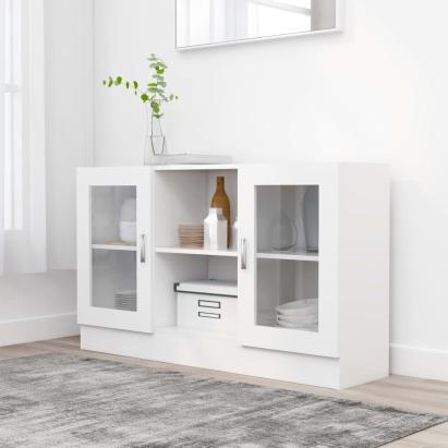 Dulap cu vitrină, alb, 120 x 30,5 x 70 cm, PAL GartenMobel Dekor