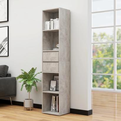 Bibliotecă, gri beton, 36 x 30 x 171 cm, PAL GartenMobel Dekor