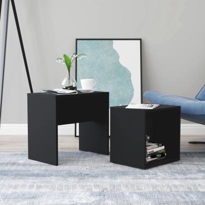 Set măsuțe de cafea, negru, 48x30x45 cm, PAL GartenMobel Dekor