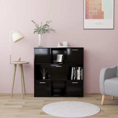 Bibliotecă, negru, 90 x 30 x 90 cm, PAL GartenMobel Dekor