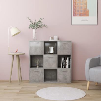 Bibliotecă, gri beton, 90 x 30 x 90 cm, PAL GartenMobel Dekor